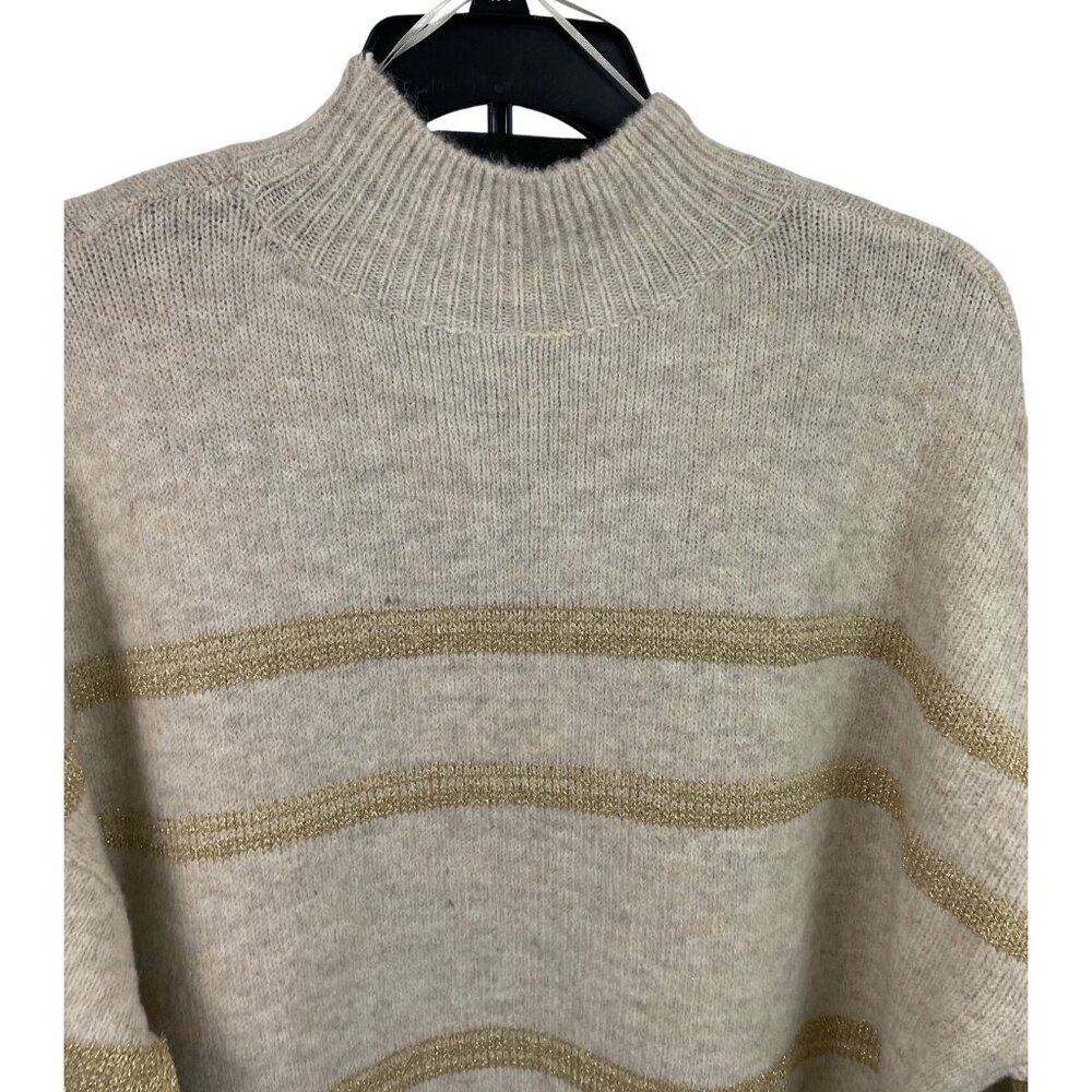Grace & Karen Beige & Gold Striped Oversized Sweater Dress Womens Size 1X - Picture 7 of 11